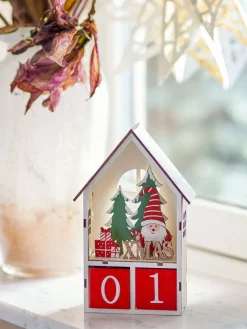 Bloomingville Wohndekoration<Weihnachtskalender ''Edmund'' in Weiß/ Rot - (B)12 x (H)19 x (T)5 cm