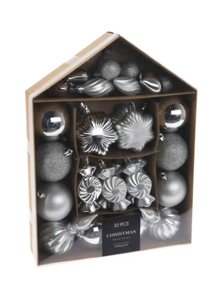 Home&Styling Collection Weihnachtsschmuck<Weihnachtskugeln in silbern
