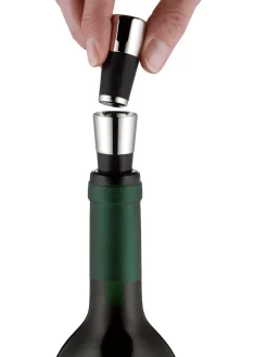 WMF Koch- & Backutensilien<Weinausgießer in Silber/ Schwarz - (L)4 cm