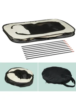 relaxdays Hunde<Welpenauslauf in Mehrfarbig - (B)90 x (H)60 x (T)68 cm