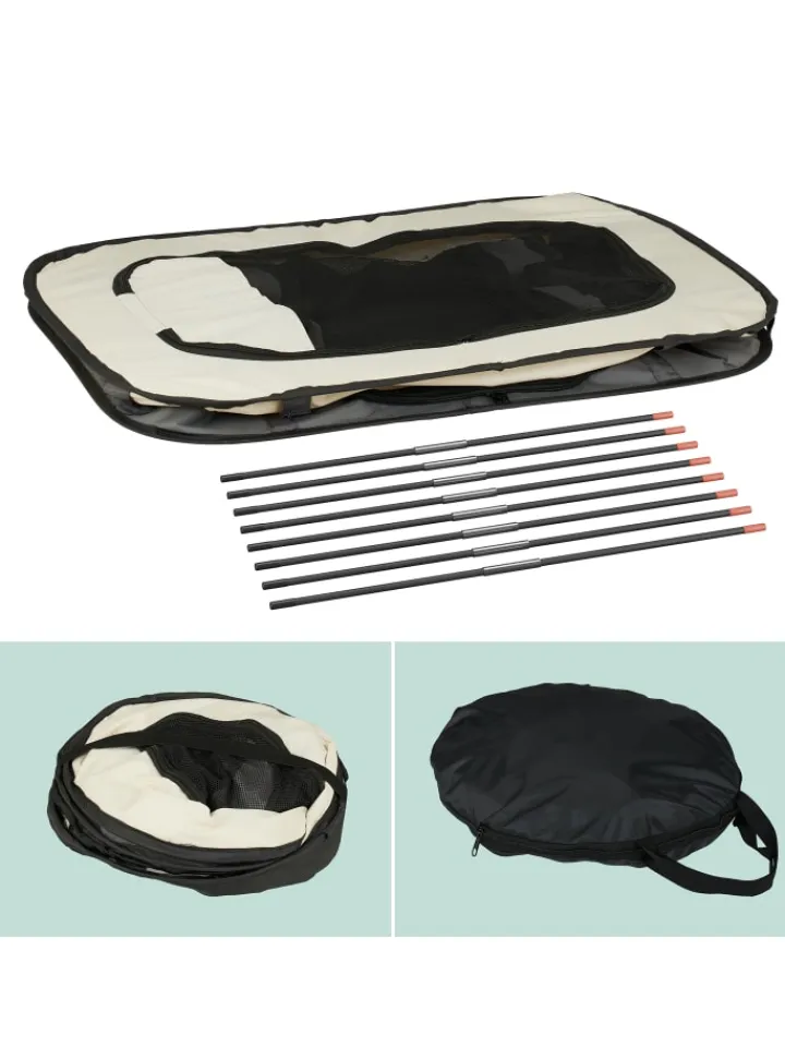 relaxdays Hunde<Welpenauslauf in Mehrfarbig - (B)90 x (H)60 x (T)68 cm