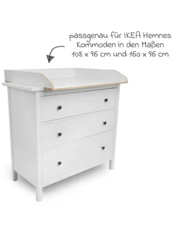 Jonka Babymöbel<Wickelaufsatz für IKEA Hemnes Kommoden - in weiss