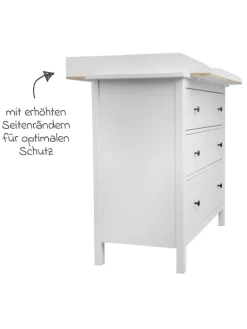 Jonka Babymöbel<Wickelaufsatz für IKEA Hemnes Kommoden - in weiss