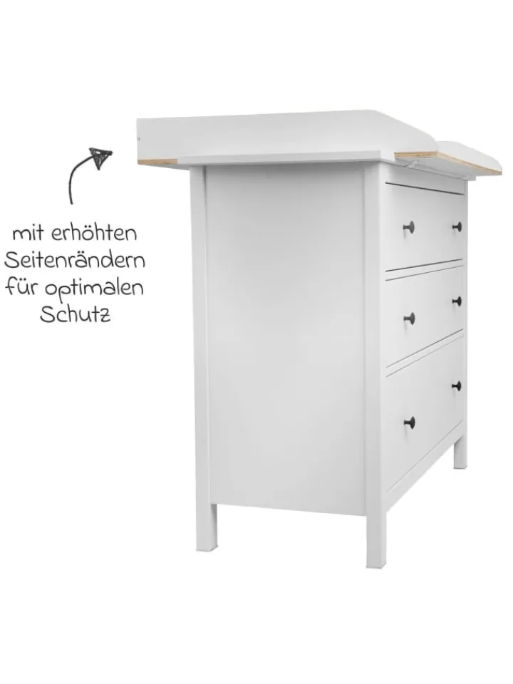 Jonka Babymöbel<Wickelaufsatz für IKEA Hemnes Kommoden - in weiss