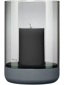 Blomus Kerzen, Vasen & Mehr<Windlicht ''Calma'' in Grau - (H)22 x Ø 15 cm