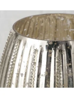 Boltze Kerzen, Vasen & Mehr<Windlicht "Perlene" in Silber - (H)12,5 cm
