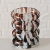 Boltze Kerzen, Vasen & Mehr<Windlicht "Tocka" in Weiß/ Braun - (H)10 x Ø 8,5 cm
