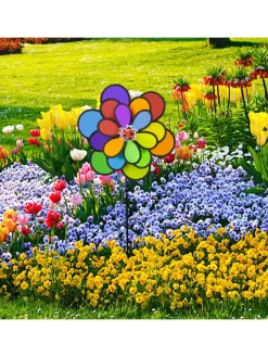 relaxdays Gartendekoration<Windrad in Bunt - (B)36,5 x (H)86,5 x (T)14 cm