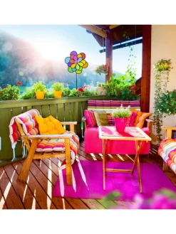 relaxdays Gartendekoration<Windrad in Bunt - (B)36,5 x (H)86,5 x (T)14 cm