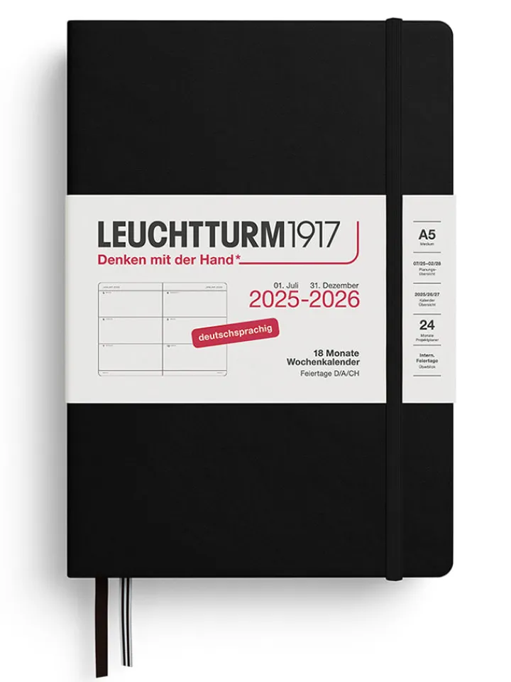 LEUCHTTURM1917 Büro- & Schulbedarf<Wochenkalender in Schwarz - A5, DE