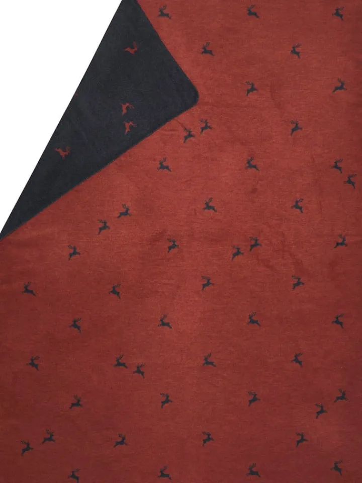 David Fussenegger Wohndecken & Plaids<Wohndecke "Savona - Hirsch Allover" in Rot