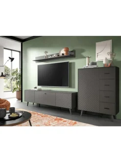 xonox.home Möbel-Sets<Wohnkombination (B/H/T: 269x175x40 cm) in grau matt tiefzieh