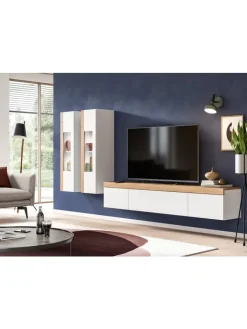 xonox.home Möbel-Sets<Wohnkombination (B/H/T: 225x34x33 cm) in weiß