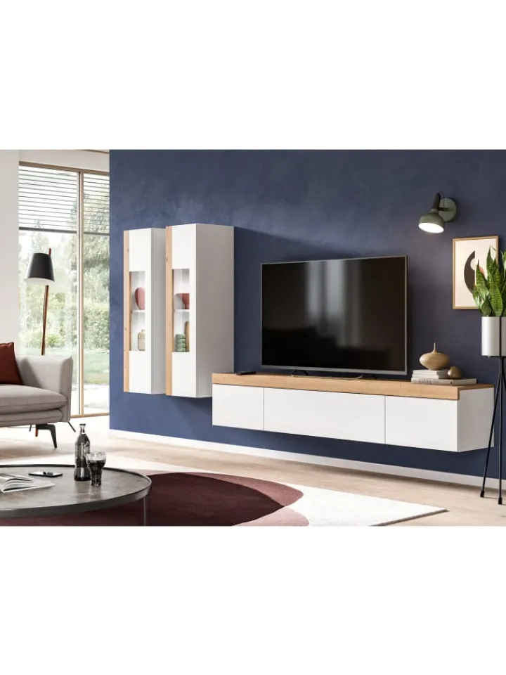xonox.home Möbel-Sets<Wohnkombination (B/H/T: 225x34x33 cm) in weiß