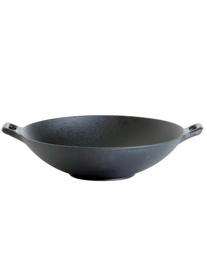 GAUMENKICK Grillen<WOK Pfanne aus Gusseisen in schwarz - D: 37cm