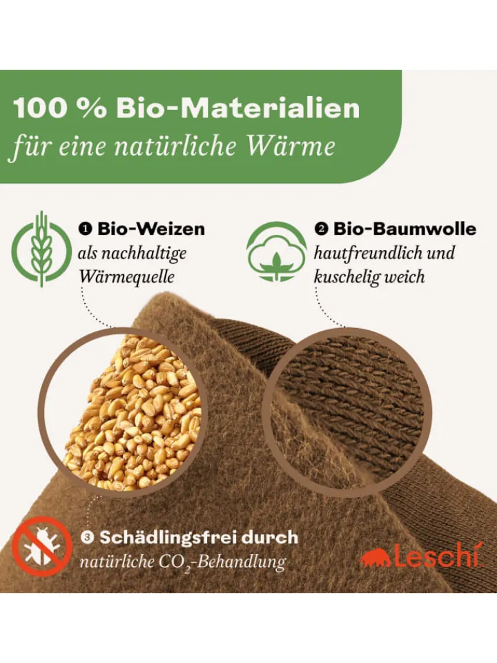 Leschi Wärmflaschen & -Kissen<Wärmekissen 100 % Bio-Baumwolle, Körnerkissen "Löwe Juri" in Goldbraun