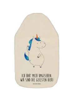 Mr. & Mrs. Panda Wärmflaschen & -Kissen<Wärmekissen Einhorn Mann mit Spruch in Weiß