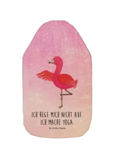 Mr. & Mrs. Panda Wärmflaschen & -Kissen<Wärmekissen Flamingo Yoga mit Spruch in Aquarell Pink