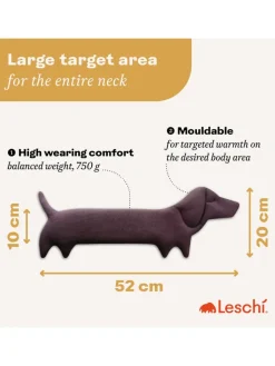 Leschi Kindermöbel|Wärmflaschen & -Kissen<Wärmekissen "Hund Winston" in Lila - (B)52 x (H)20 x (T)4 cm