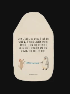 Mr. & Mrs. Panda Wärmflaschen & -Kissen<Wärmekissen Maus Pinguin Geburtstag mit Spruch in Weiß