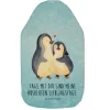 Mr. & Mrs. Panda Wärmflaschen & -Kissen<Wärmekissen Pinguin umarmen mit Spruch in Eisblau