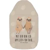 Mr. & Mrs. Panda Wärmflaschen & -Kissen<Wärmflasche Faultier Pärchen mit Spruch in Grau Pastell