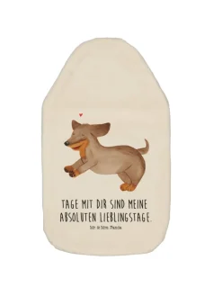 Mr. & Mrs. Panda Wärmflaschen & -Kissen<Wärmflasche Hund Dackel mit Spruch in Weiß