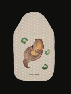 Mr. & Mrs. Panda Wärmflaschen & -Kissen<Wärmflasche Otter Seerose ohne Spruch in Grau Pastell