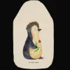 Mr. & Mrs. Panda Wärmflaschen & -Kissen<Wärmflasche Pinguin Blumen ohne Spruch in Weiß