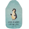 Mr. & Mrs. Panda Wärmflaschen & -Kissen<Wärmflasche Pinguin Marienkäfer mit Spruch in Eisblau