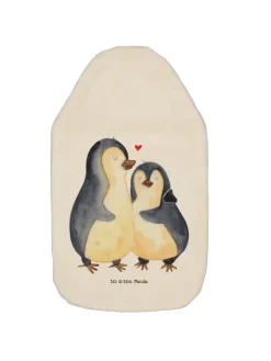 Mr. & Mrs. Panda Wärmflaschen & -Kissen<Wärmflasche Pinguin umarmen ohne Spruch in Weiß