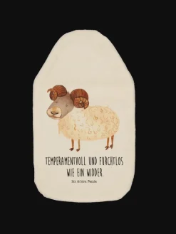 Mr. & Mrs. Panda Wärmflaschen & -Kissen<Wärmflasche Sternzeichen Widder mit Spruch in Weiß