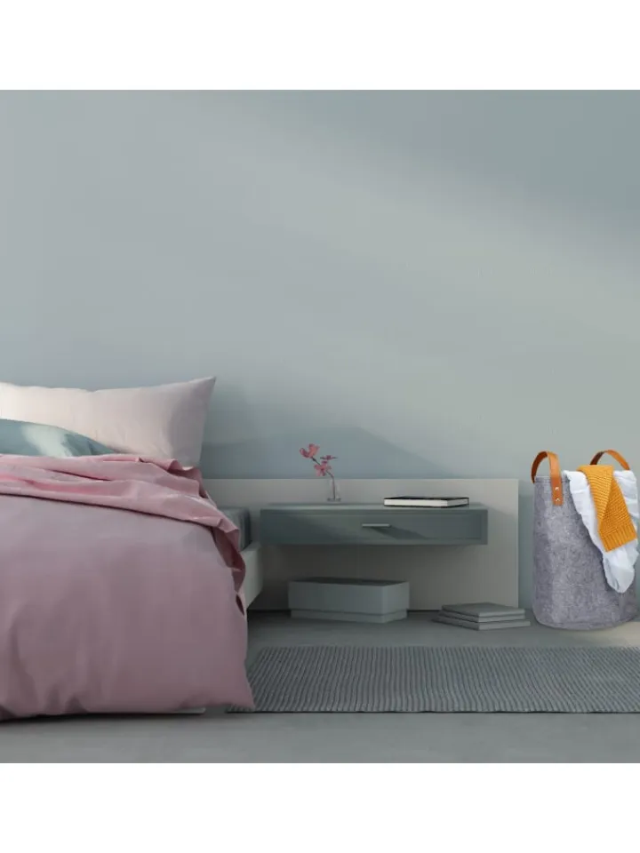 relaxdays Wäschekörbe & -Ständer<Wäschekorb in Anthrazit - (H)45 x Ø30 cm