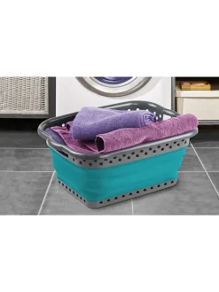 IDOMYA Essentials Wäschekörbe & -Ständer<Wäschekorb in Blau/ Grün - (B)54 x (H)24 x (T)39,1 cm