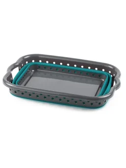 IDOMYA Essentials Wäschekörbe & -Ständer<Wäschekorb in Blau/ Grün - (B)54 x (H)24 x (T)39,1 cm