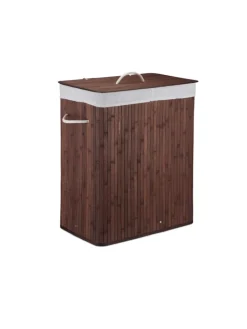 relaxdays Wäschekörbe & -Ständer<Wäschekorb in Braun - (B)55 x (H)63 x (T)35 cm