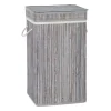 relaxdays Wäschekörbe & -Ständer<Wäschekorb in Grau - (B)36 x (H)63 x (T)36 cm