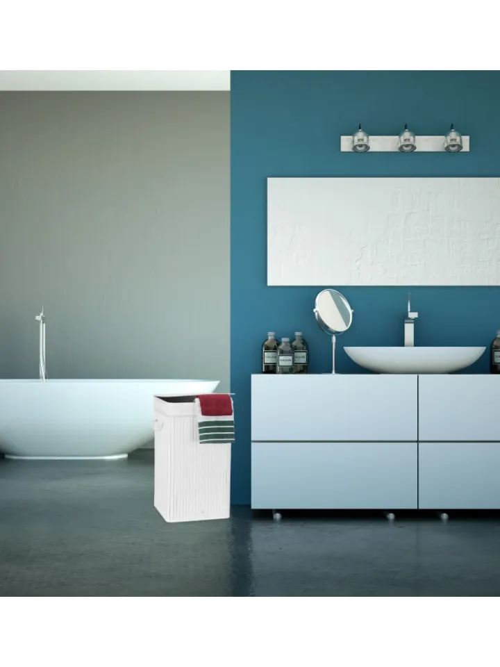 relaxdays Wäschekörbe & -Ständer<Wäschekorb in Grau - (B)36 x (H)63 x (T)36 cm