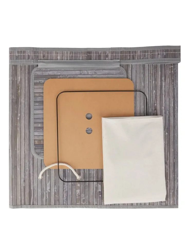 relaxdays Wäschekörbe & -Ständer<Wäschekorb in Grau - (B)36 x (H)63 x (T)36 cm