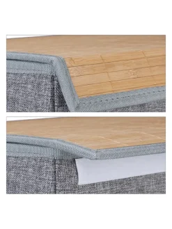 relaxdays Wäschekörbe & -Ständer<Wäschekorb in Grau - (B)40 x (H)60 x (T)30 cm