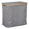 relaxdays Wäschekörbe & -Ständer<Wäschekorb in Grau - (B)54 x (H)50 x (T)33,5 cm