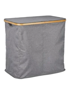 relaxdays Wäschekörbe & -Ständer<Wäschekorb in Grau - (B)54 x (H)50 x (T)33,5 cm