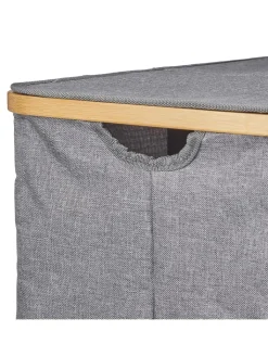 relaxdays Wäschekörbe & -Ständer<Wäschekorb in Grau - (B)54 x (H)50 x (T)33,5 cm