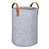relaxdays Wäschekörbe & -Ständer<Wäschekorb in Grau - (H)45 x Ø30 cm