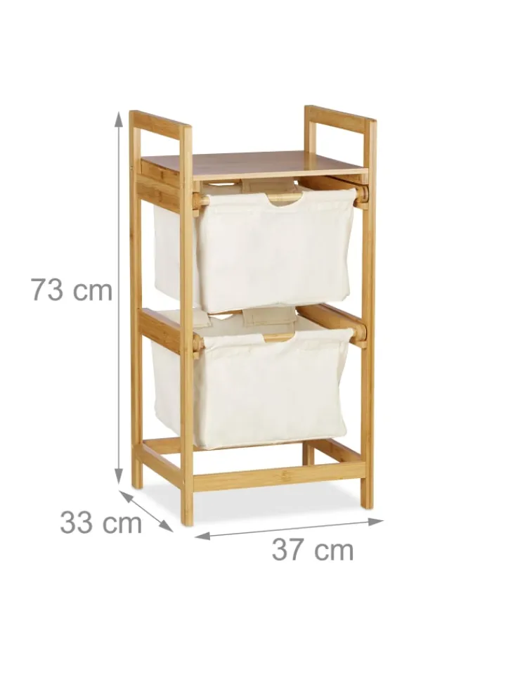 relaxdays Wäschekörbe & -Ständer<Wäschekorb in Natur - 25 l