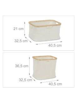 relaxdays Badezimmermöbel|Badmöbel<Wäschekorb in Natur/ Beige - (B)44 x (H)85 x (T)33 cm