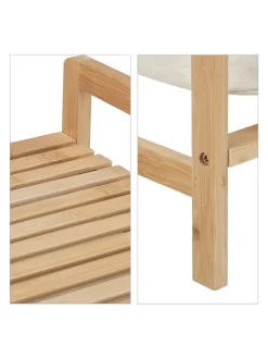 relaxdays Badezimmermöbel|Badmöbel<Wäschekorb in Natur/ Beige - (B)44 x (H)85 x (T)33 cm