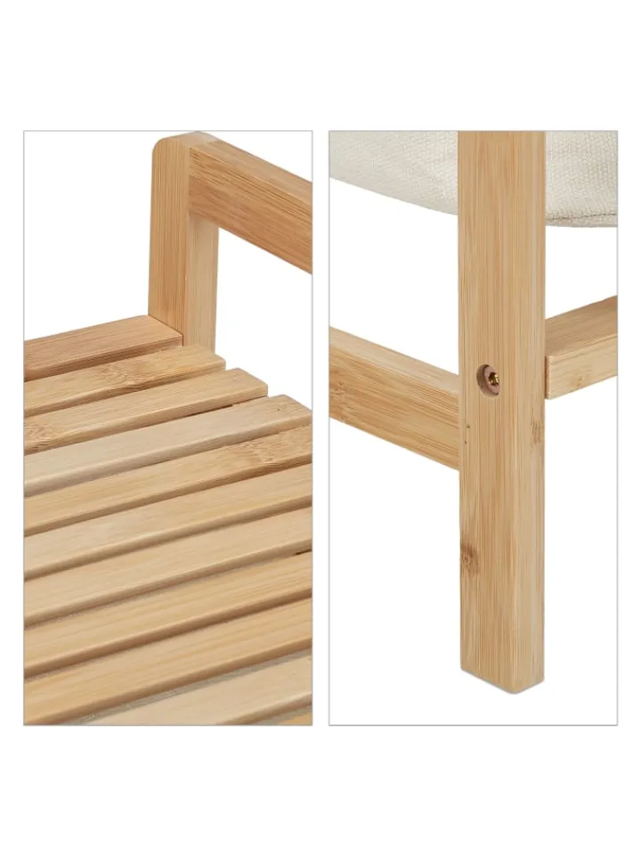 relaxdays Badezimmermöbel|Badmöbel<Wäschekorb in Natur/ Beige - (B)44 x (H)85 x (T)33 cm