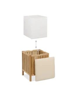 relaxdays Wäschekörbe & -Ständer<Wäschekorb in Natur/ Weiß - 30 l