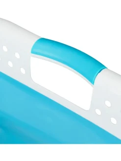 relaxdays Wäschekörbe & -Ständer<Wäschekorb in Petrol - (B)61 x (H)27 x (T)45,5 cm